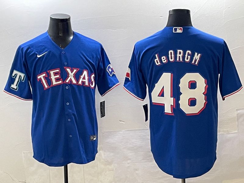 Men Texas Rangers #48 Degrom Blue Game 2025 Nike MLB Jersey style 2->texas rangers->MLB Jersey